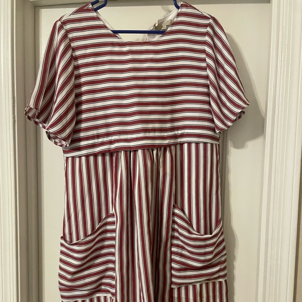 Nursing friendly striped dress